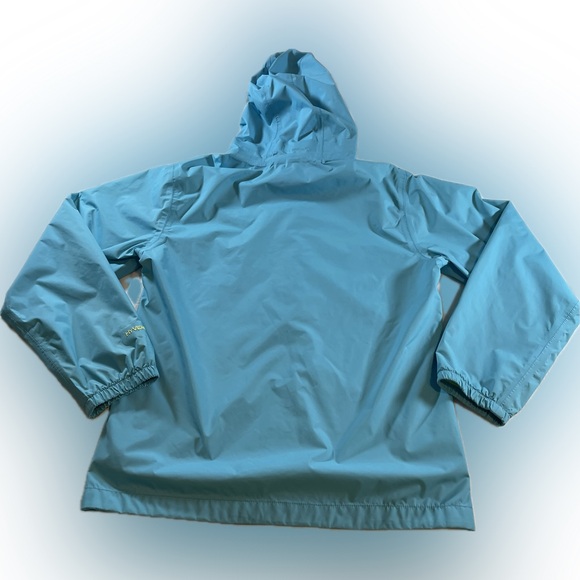Girls North Face Windbreaker Jacket Sz L (14-16) Blue Yellow Logo Hooded - Picture 10 of 12